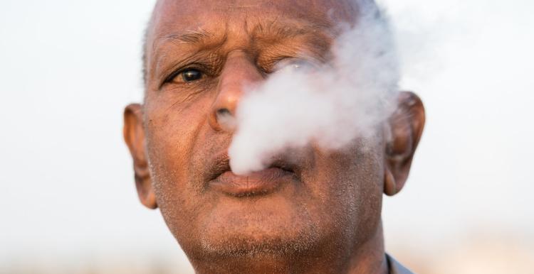 Older man vaping