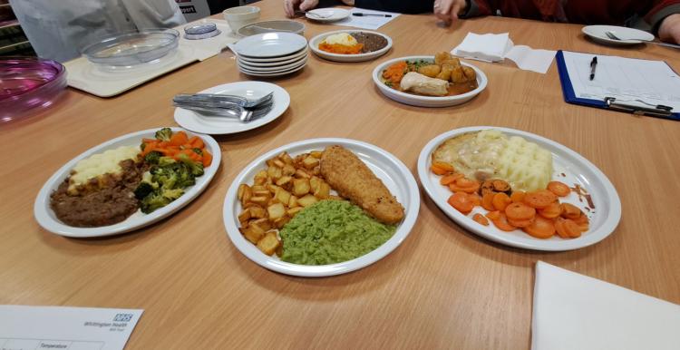 hospital meals being tested during a Patient-led assessment visit
