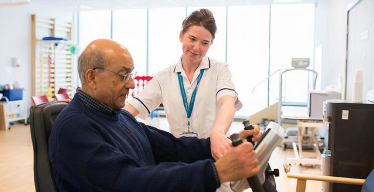 Man using hospital services