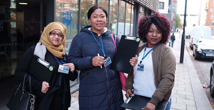 Healthwatch volunteers outside Holloway Community Health Centre