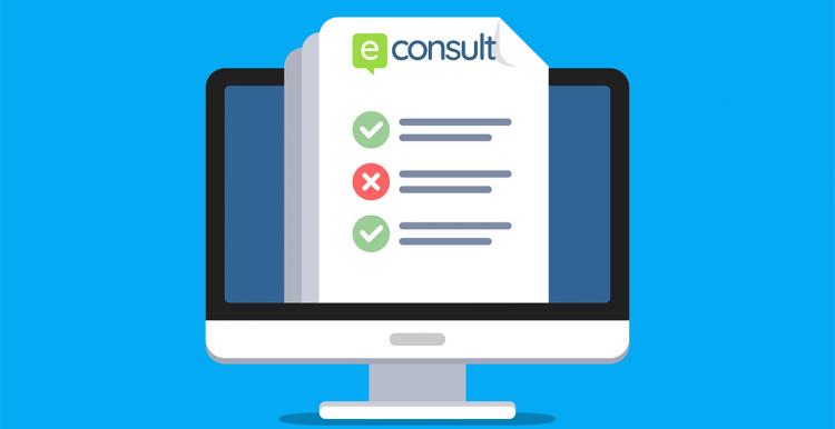 graphic showing e-consult online form