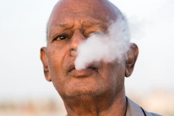 Older man vaping