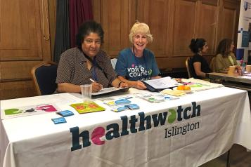Healthwatch volunteers at a community event