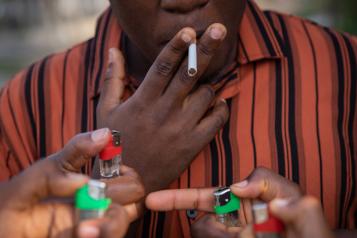 A cigarette being smoked