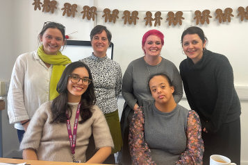 Healthwatch staff with volunteer and her support worker