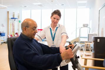 Man using hospital services