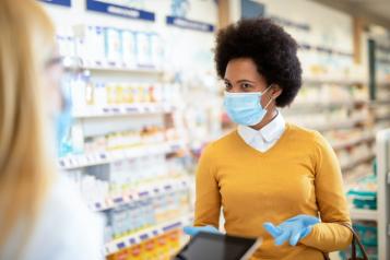 Woman wearing a face mask 