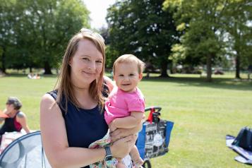 Mother and baby in the park