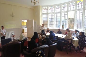 A childhood immunisations information session in a community setting in Islington