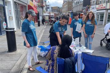 Our volunteers speaking to local people about their experiences of health and care