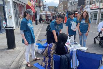 Our volunteers speaking to local people about their experiences of health and care 