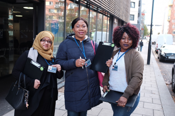 Healthwatch volunteers outside Holloway Community Health Centre
