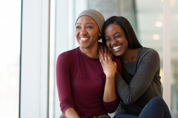 Woman with cancer and her friend