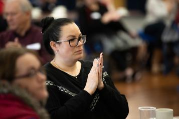 Woman at a focus group