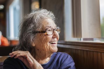 Elderly woman smiling