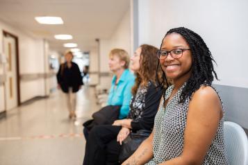 people in a hospital waiting area