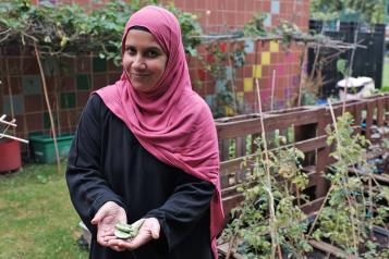 Woman from Islington's Bangladeshi community at a gardening project