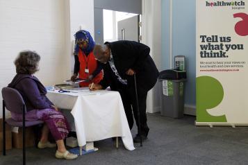 Residents and volunteers at a Healthwatch event at London Metropolitan University