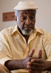 Black man deep in thought